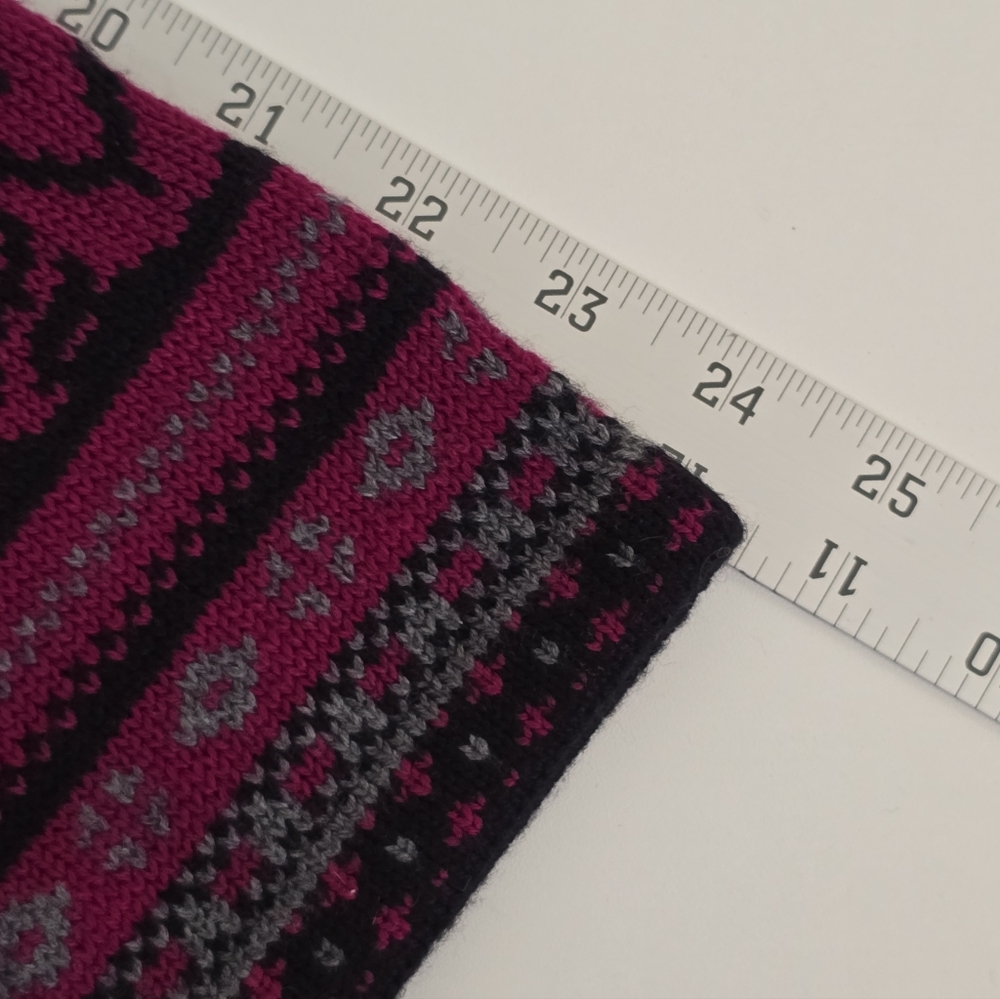 Appleseeds Oslo Zip Up Cardigan Sweater Pink and Black Patterned Size Large - Picture 10 of 10